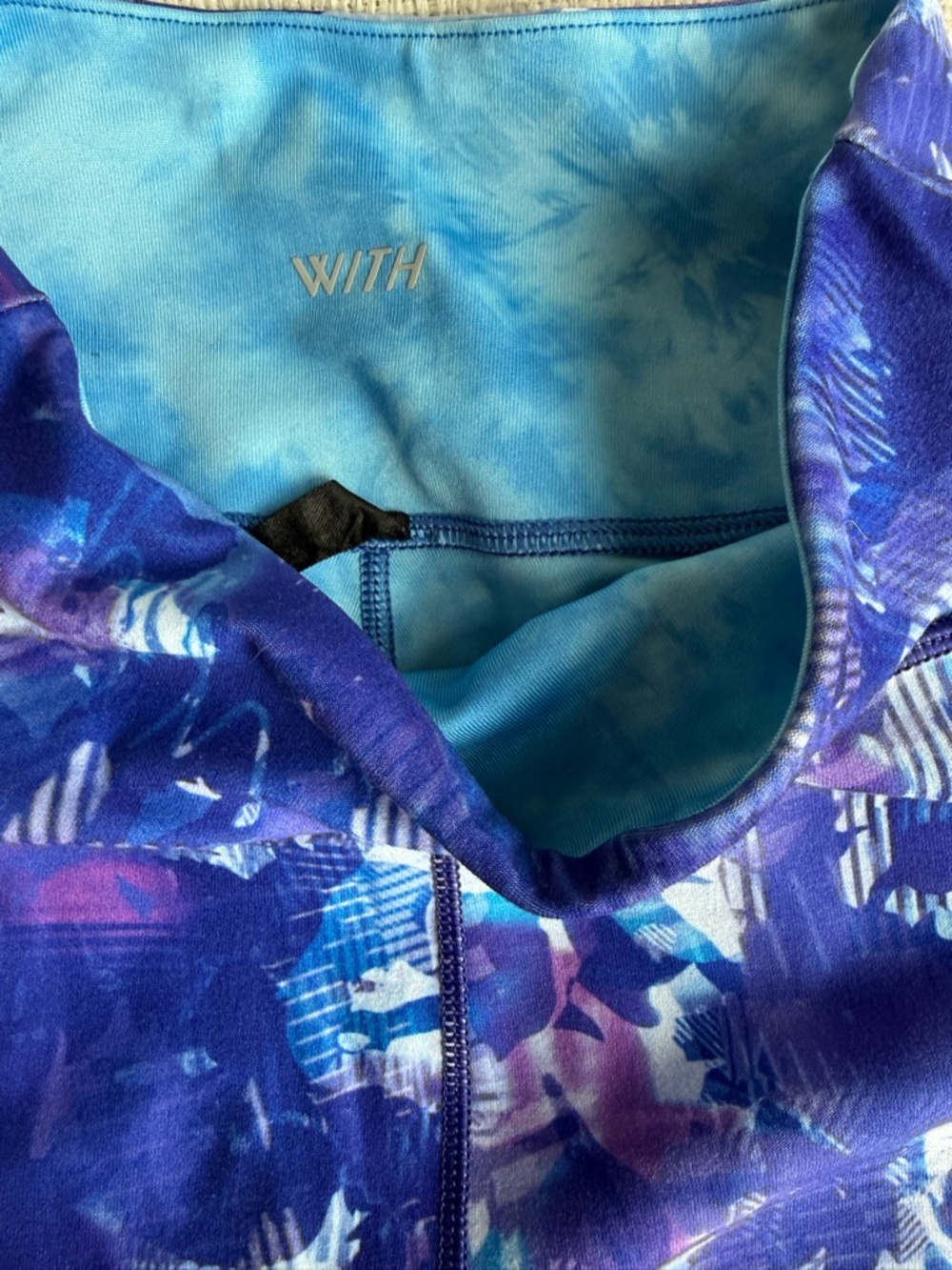 Peloton Blue Purple Floral Cycling Shorts - Picture 3 of 3